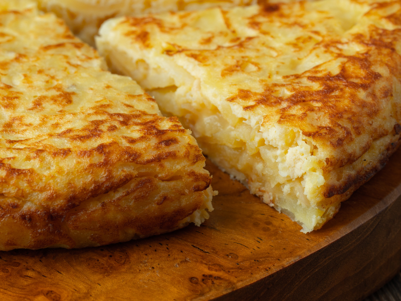 tortilla de patatas jugosa
